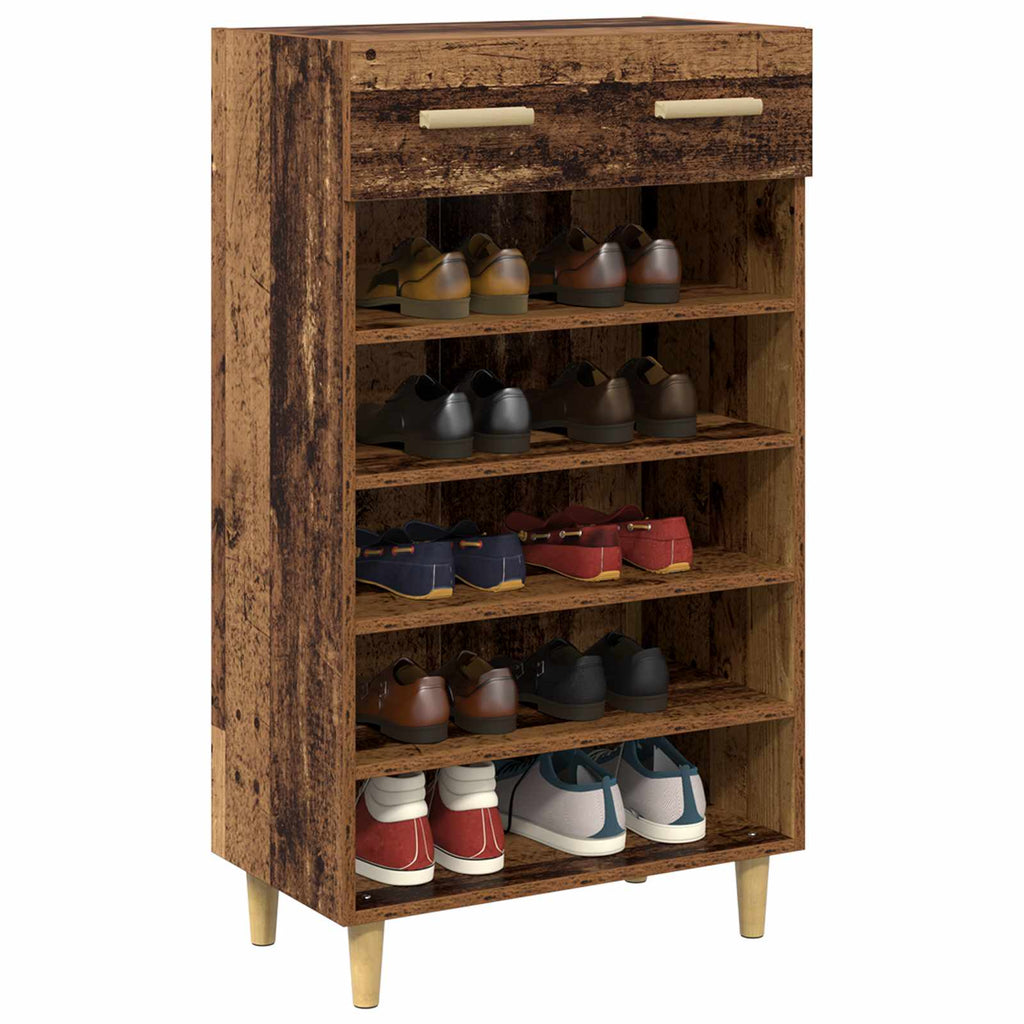 Armario Zapatero con cajón Liso Madera vieja 60 x 35 x 105 cm