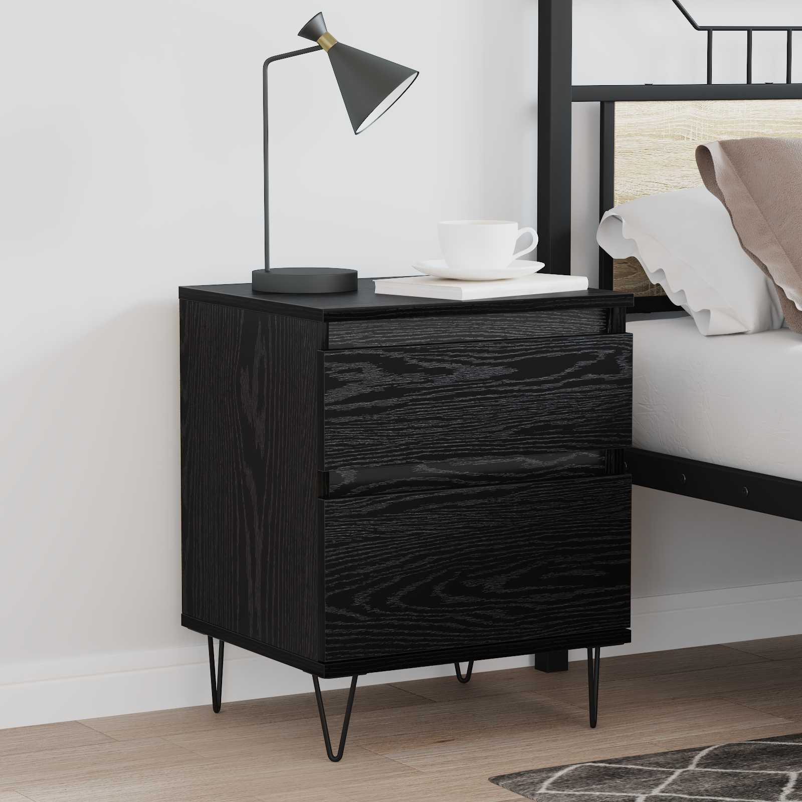 Mueble cama Roble Negro 40 x 35 x 50 cm Madera de ingeniería