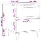 Mueble cama Roble Negro 40 x 35 x 50 cm Madera de ingeniería