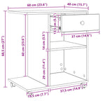 Soporte para Impresora con cajón Madera vieja 60 x 40 x 68.5 cm