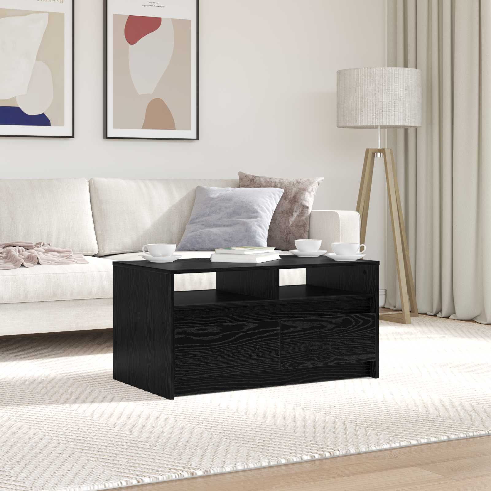 Smoked Oak Coffee Table 100 x 50 x 40 cm