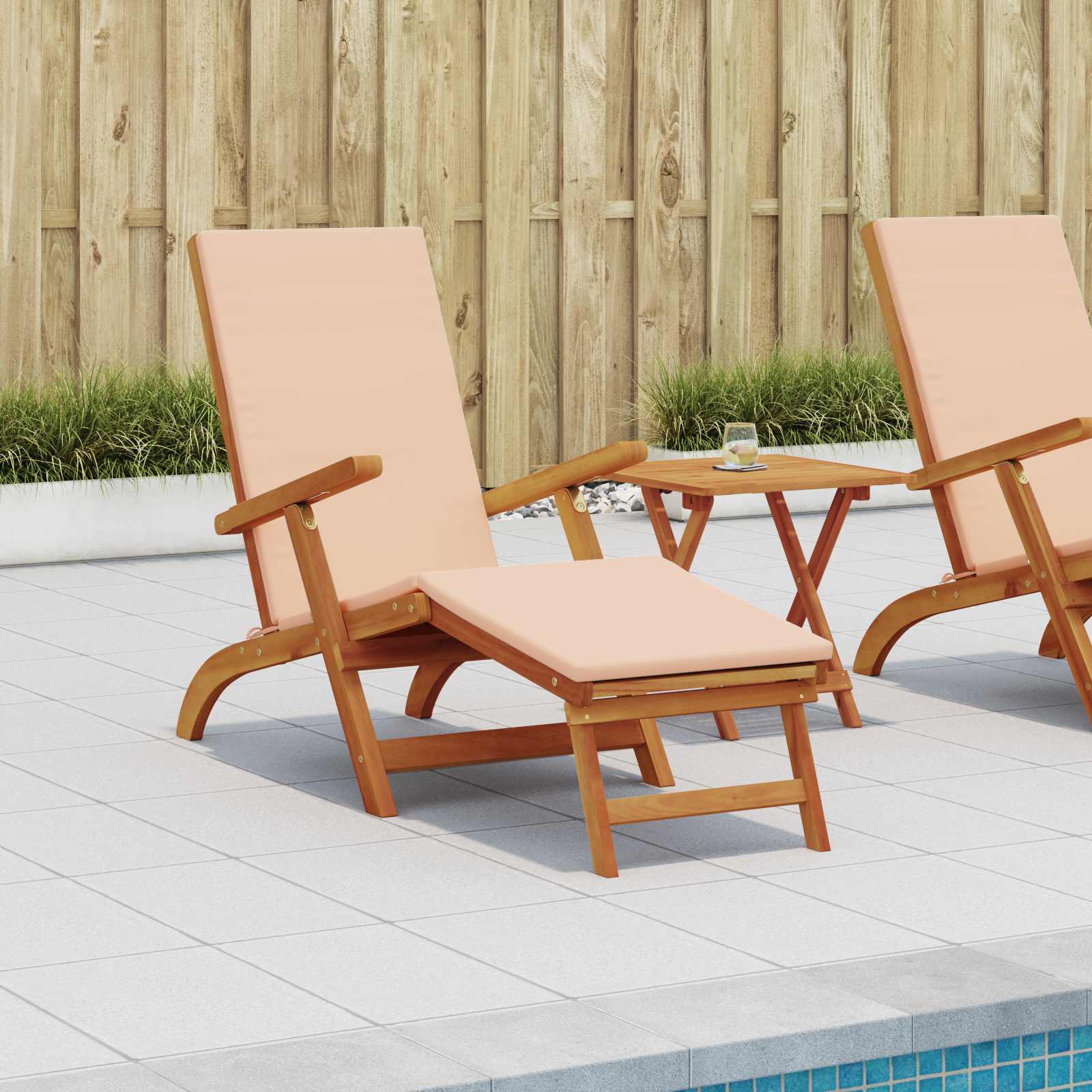 Recliner y tumbona plegable 2 pcs 55 x 146 x 91 cm