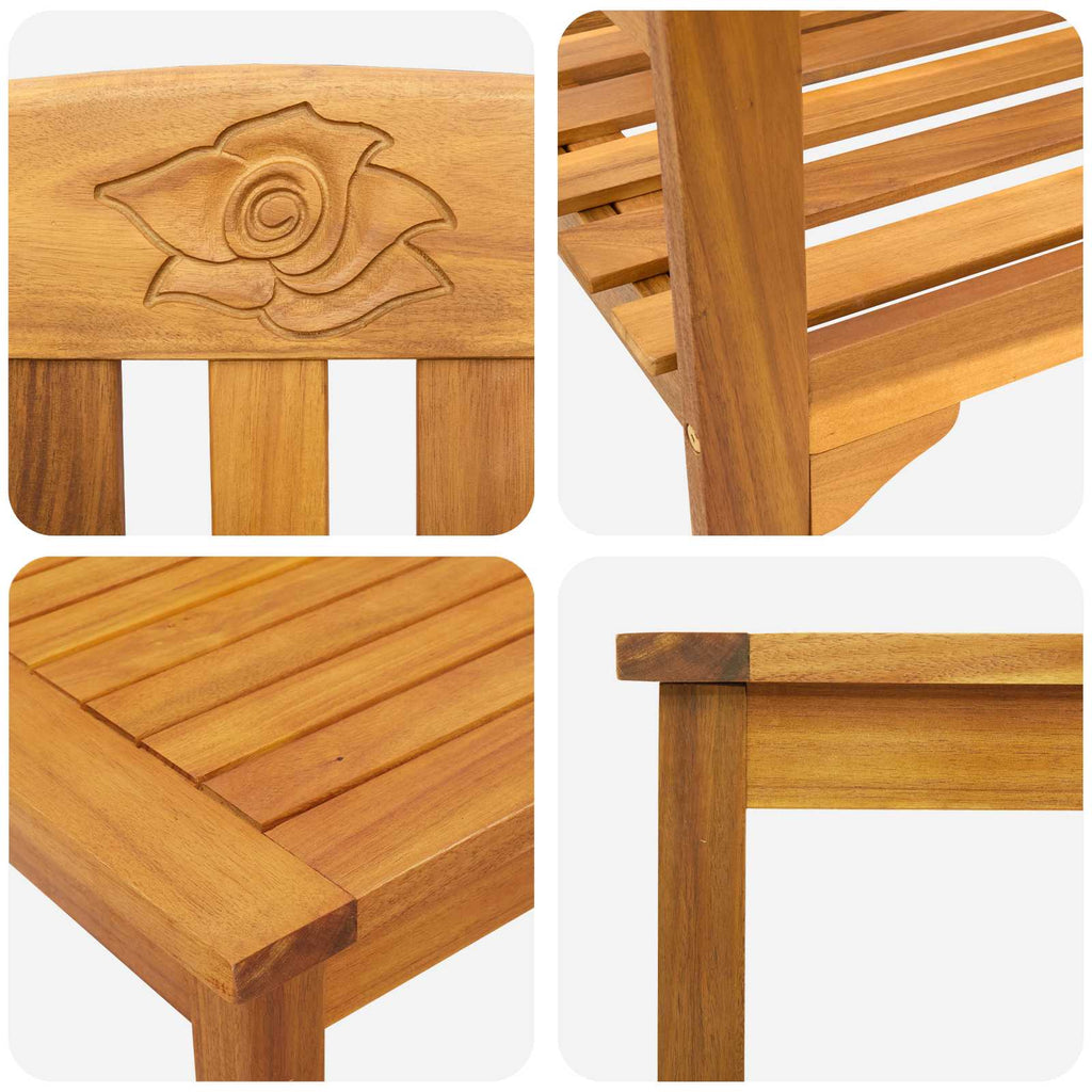 Conjunto de salón Rosa del jardín 3 pcs Madera de Acacia Sólida