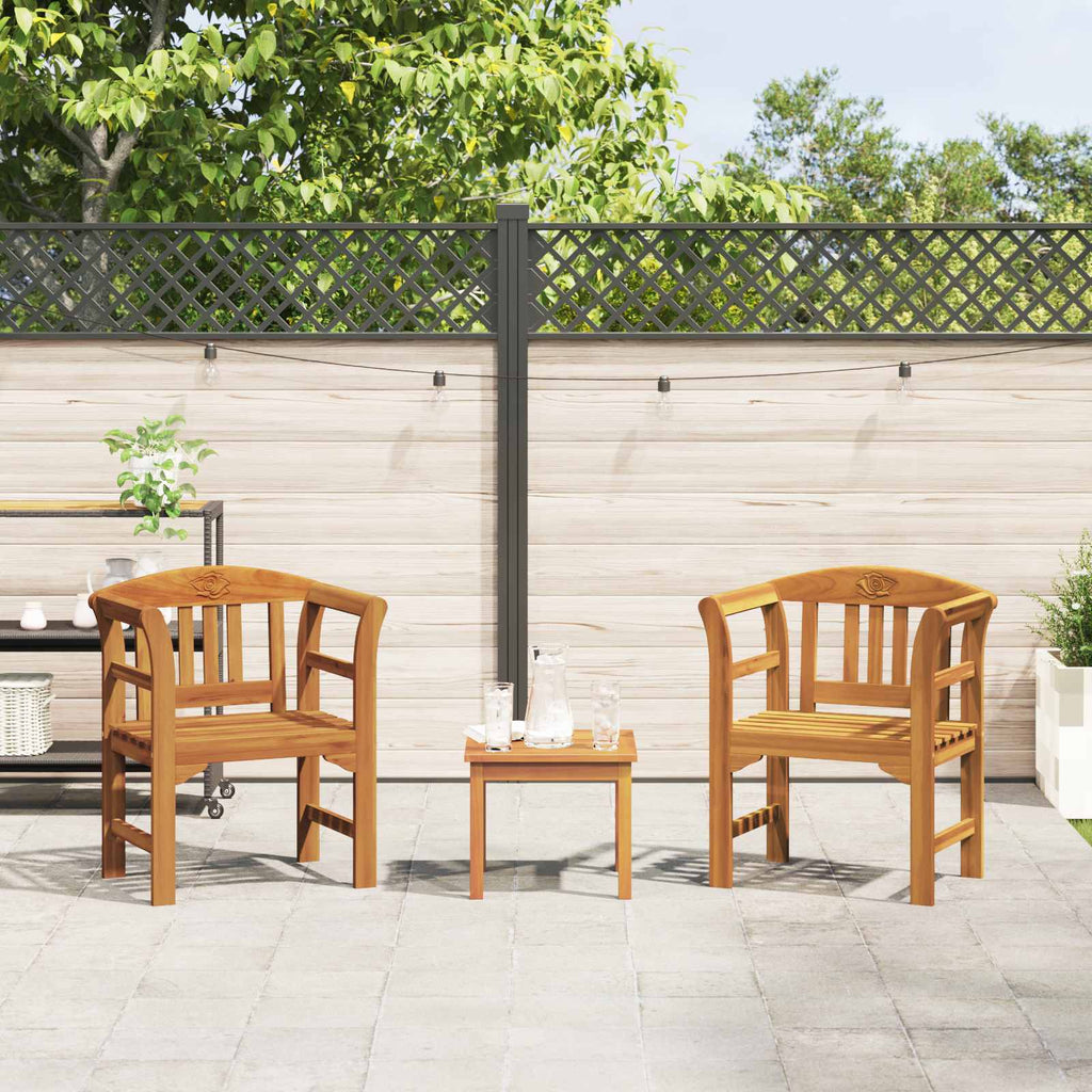 Conjunto de salón Rosa del jardín 3 pcs Madera de Acacia Sólida