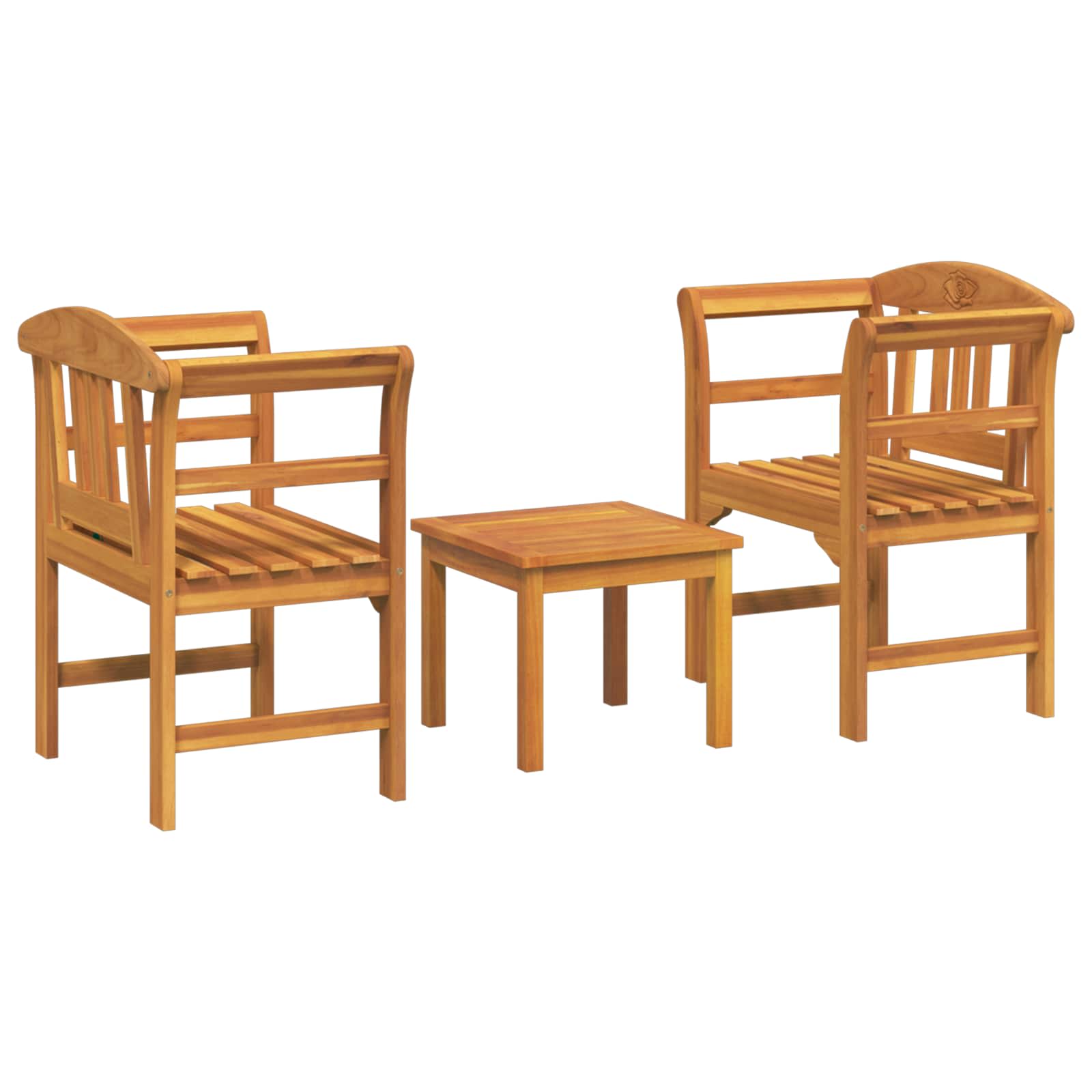 Conjunto de salón Rosa del jardín 3 pcs Madera de Acacia Sólida