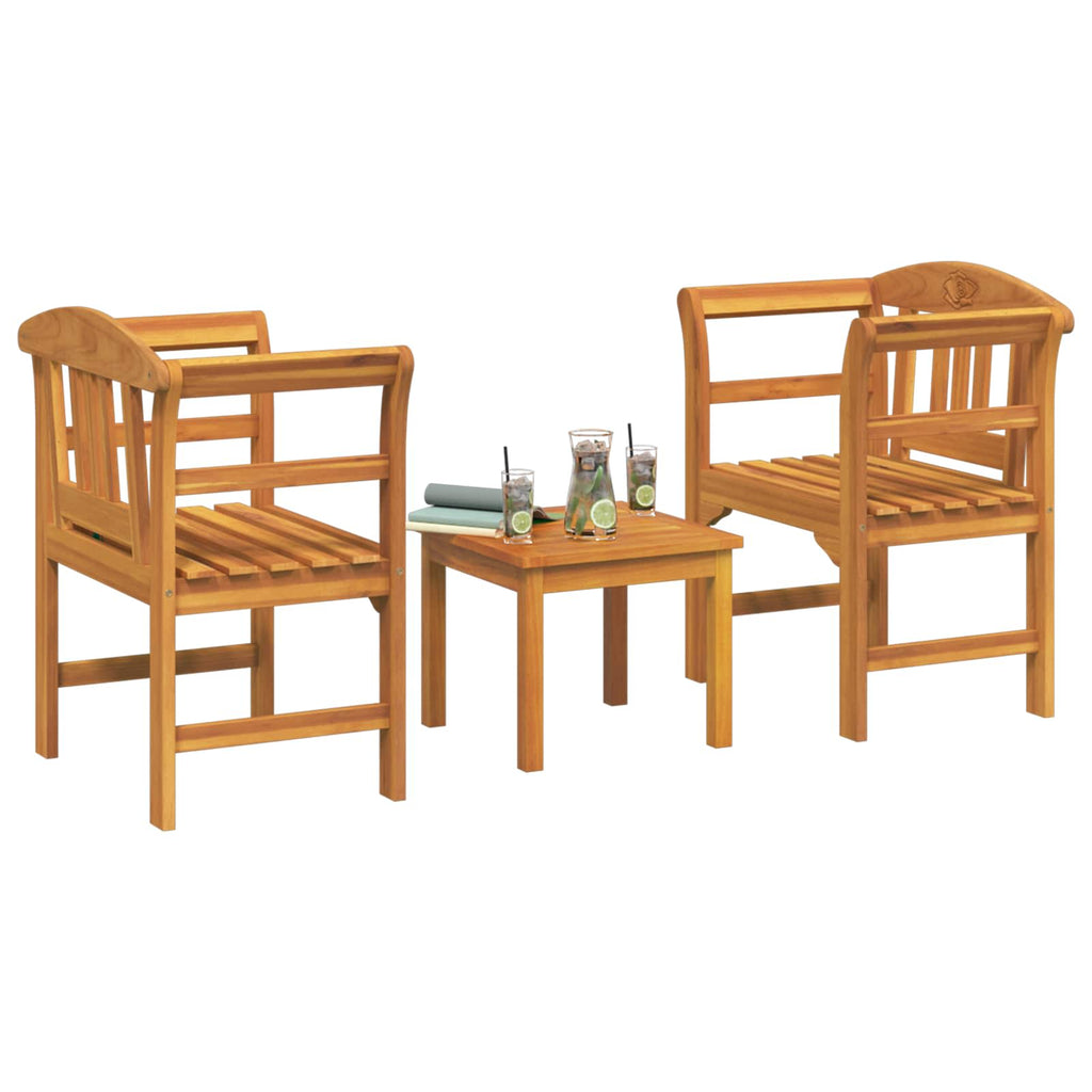 Conjunto de salón Rosa del jardín 3 pcs Madera de Acacia Sólida