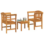 Conjunto de salón Rosa del jardín 3 pcs Madera de Acacia Sólida