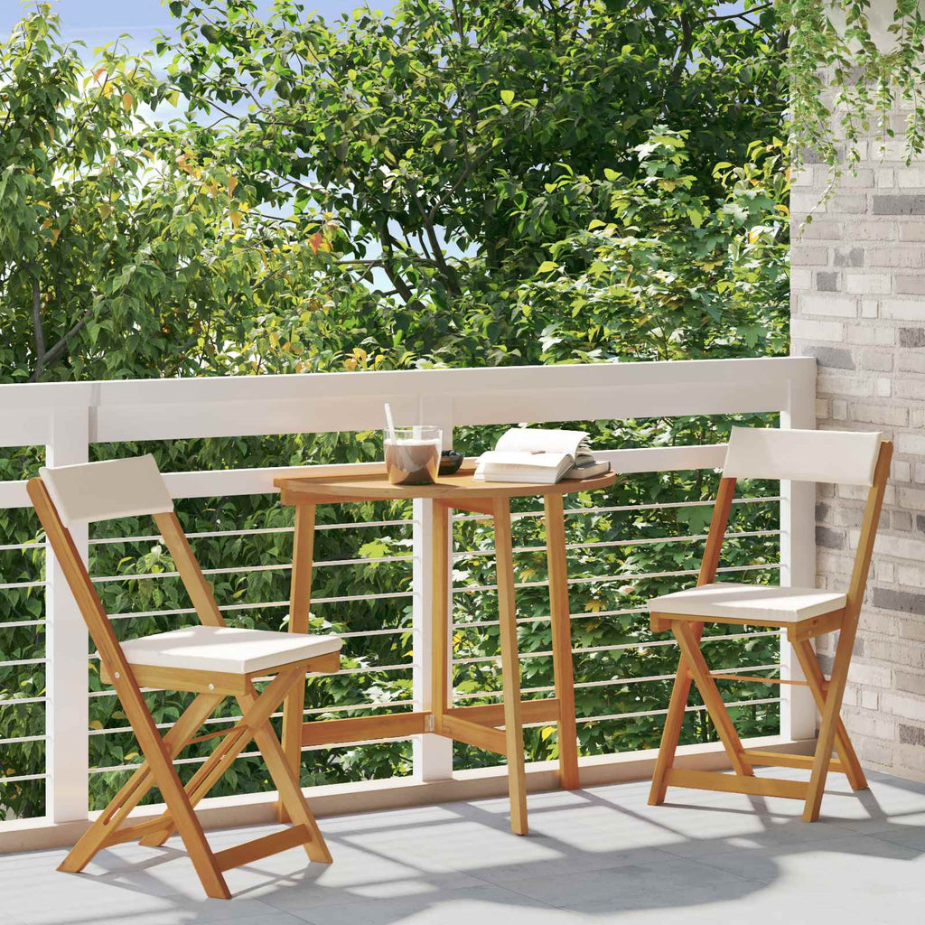 Sillas Bistro de Exterior 2 pcs Blanco Crema 40 x 53 x 80 cm