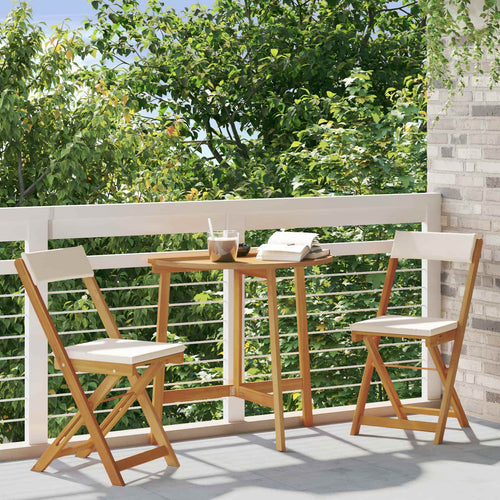 Sillas bistro de exterior 2 pcs blanco crema 40 x 53 x 80 cm