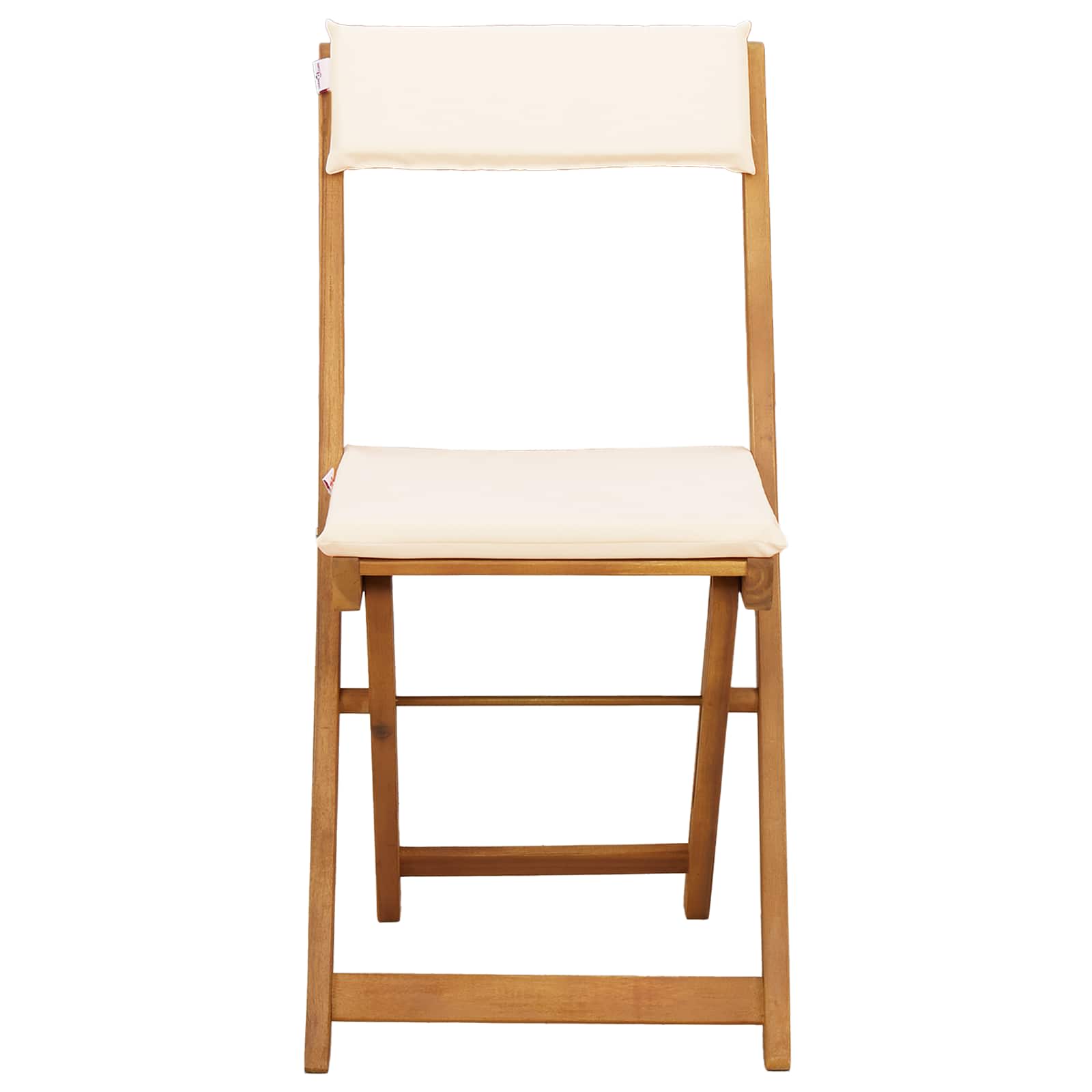 Sillas Bistro de Exterior 2 pcs Blanco Crema 40 x 53 x 80 cm