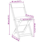 Sillas Bistro de Exterior 2 pcs Blanco Crema 40 x 53 x 80 cm