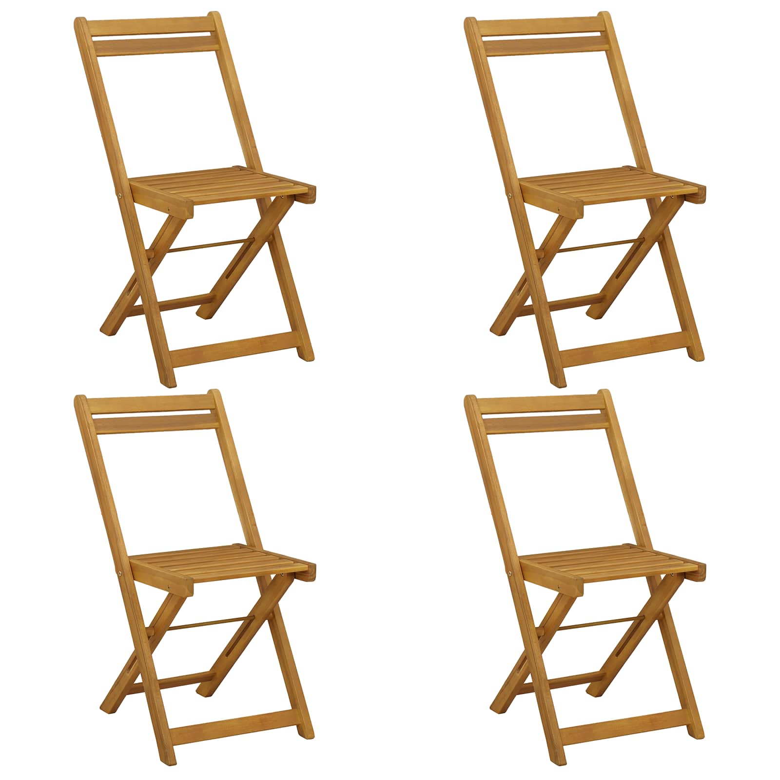 Sillas de jardín plegables 4 pcs Natural 40 x 53 x 80 cm