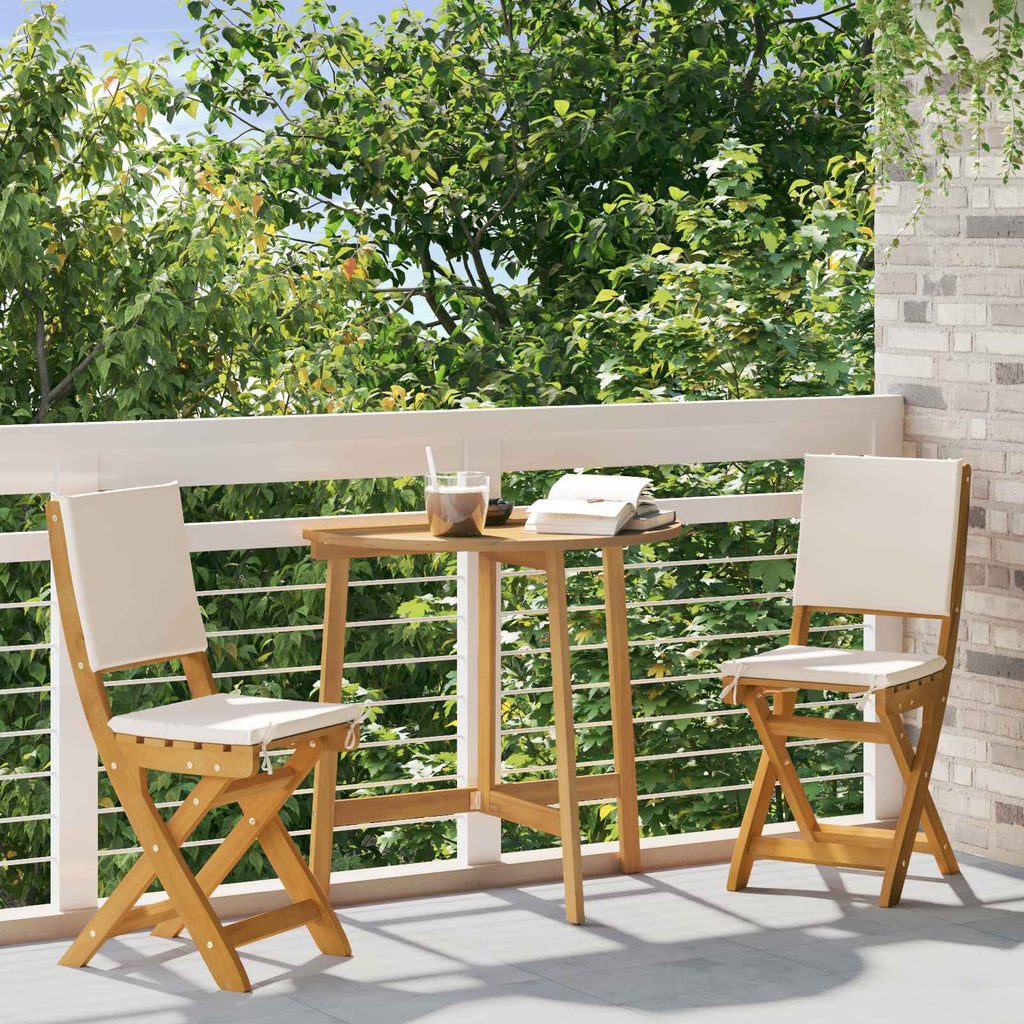Sillas Bistro de Exterior 2 pcs Blanco Crema 38 x 46 x 85 cm