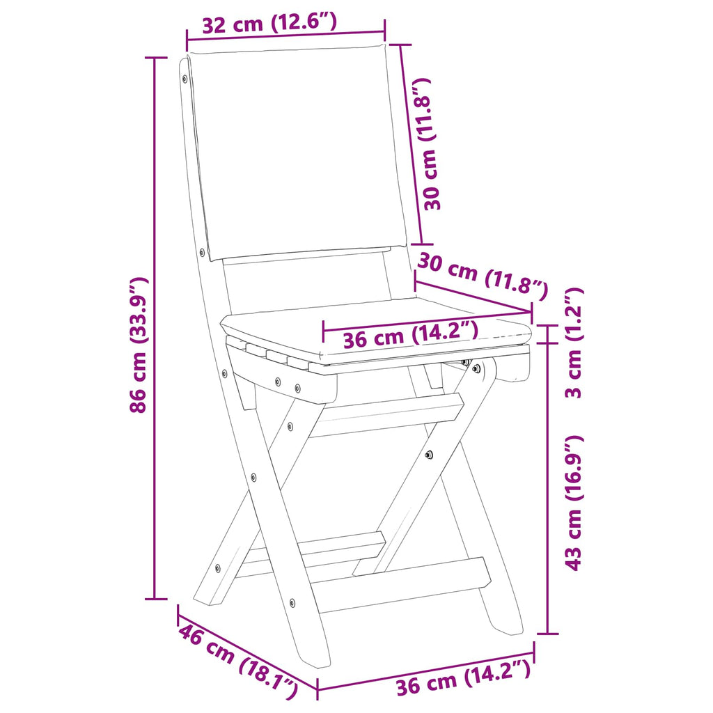 Sillas Bistro de Exterior 2 pcs Blanco Crema 38 x 46 x 85 cm