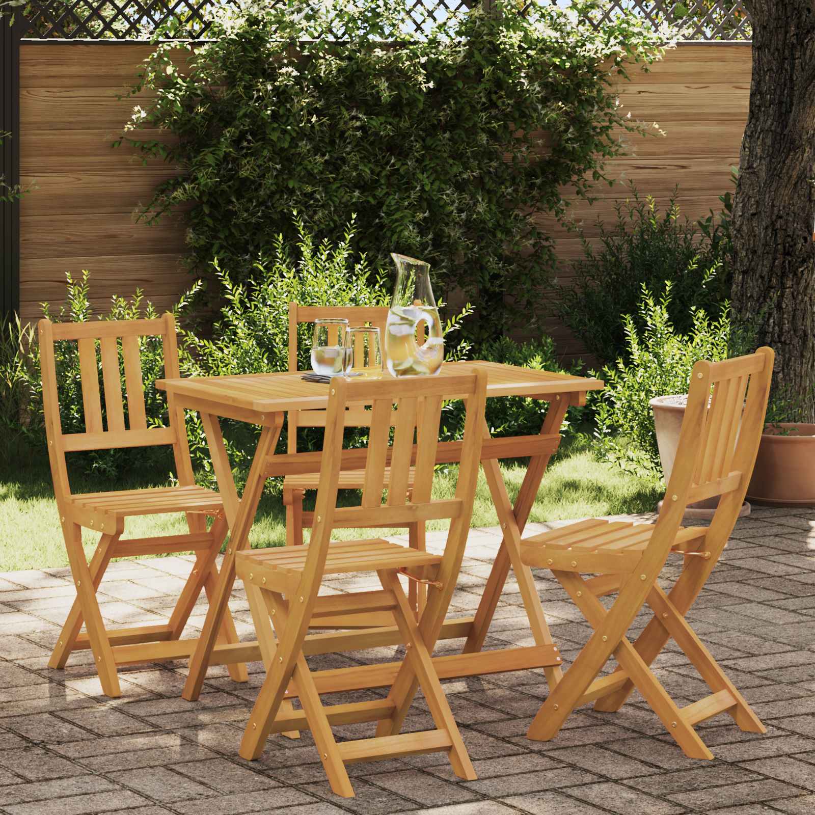 Sillas Bistro de Exterior 4 pcs Natural 40 x 42 x 85 cm