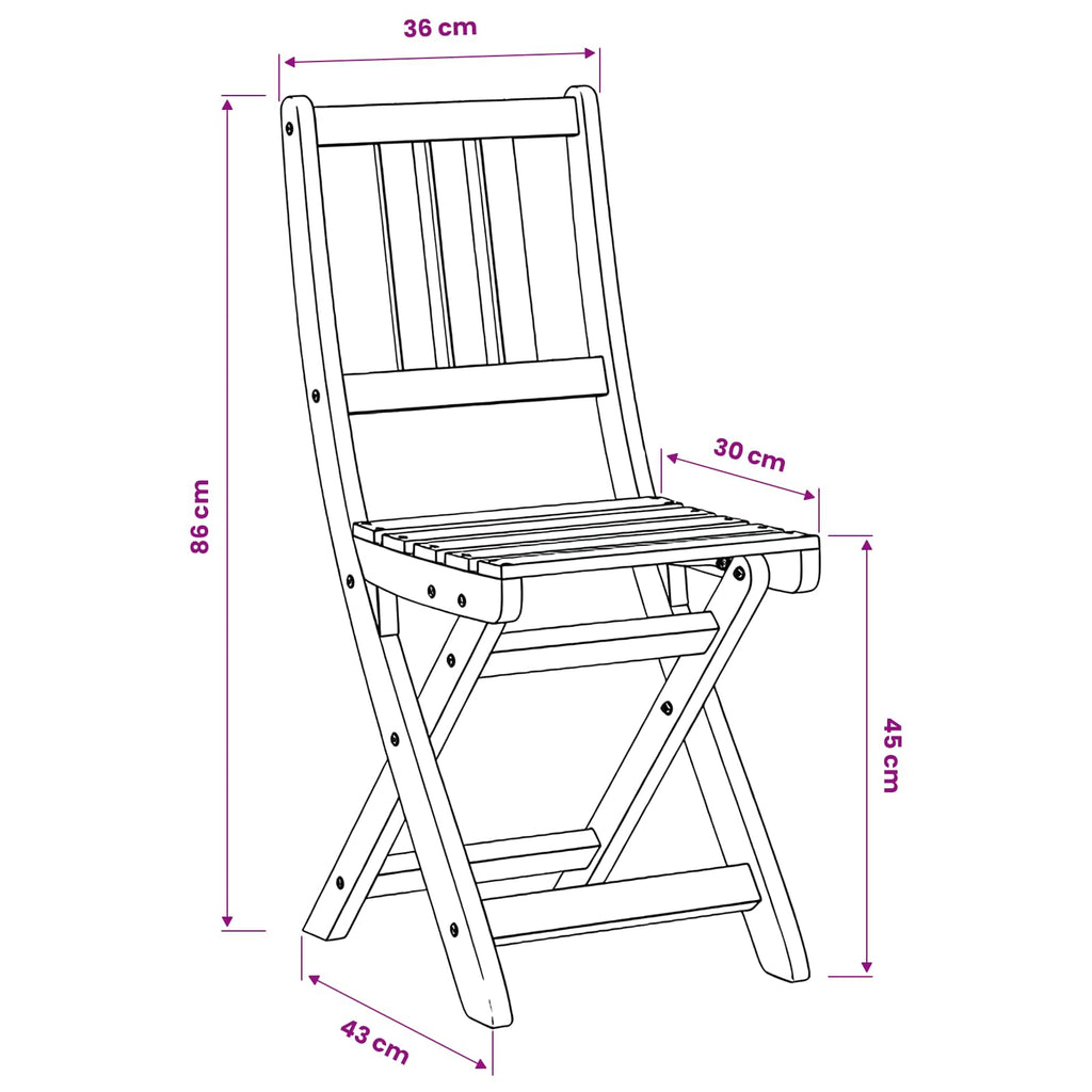 Sillas Bistro de Exterior 4 pcs Natural 40 x 42 x 85 cm