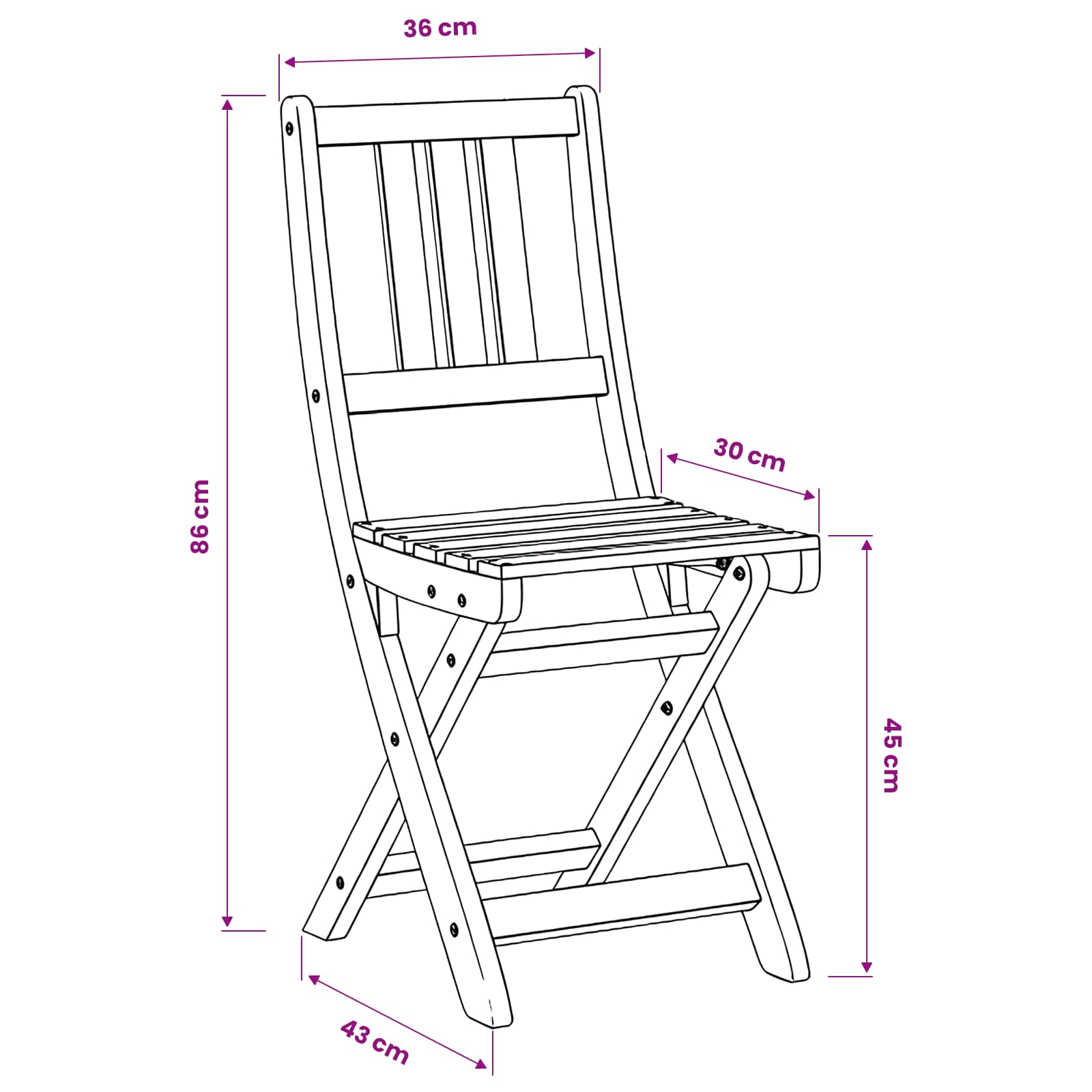 Sillas Bistro de Exterior 4 pcs Natural 40 x 42 x 85 cm