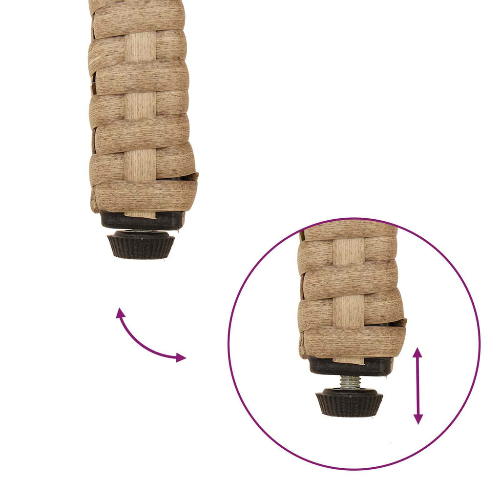 Sillas de jardín 2 pcs Beige y blanco crema Poliratán y Acacia