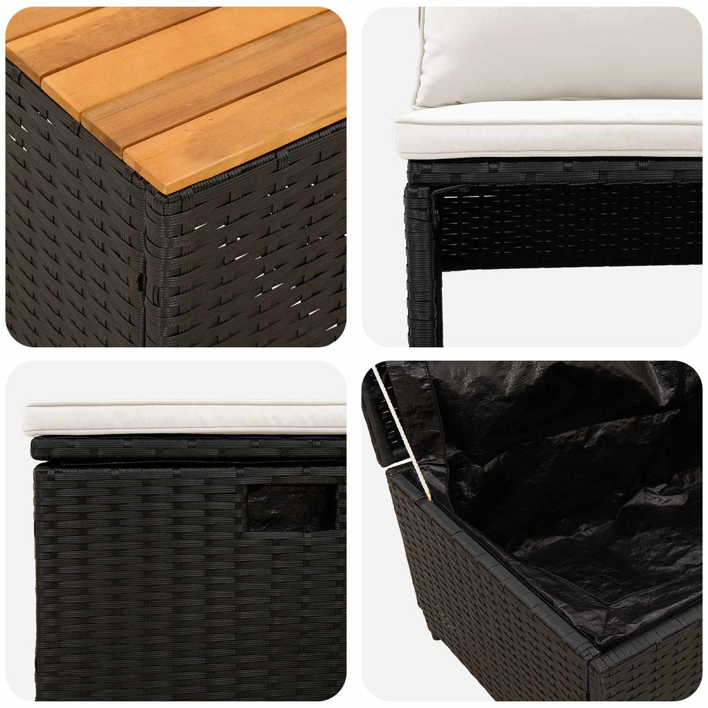 Conjunto de sofás de exterior 4 -Seater 4 pcs 55 x 30 x 39 cm