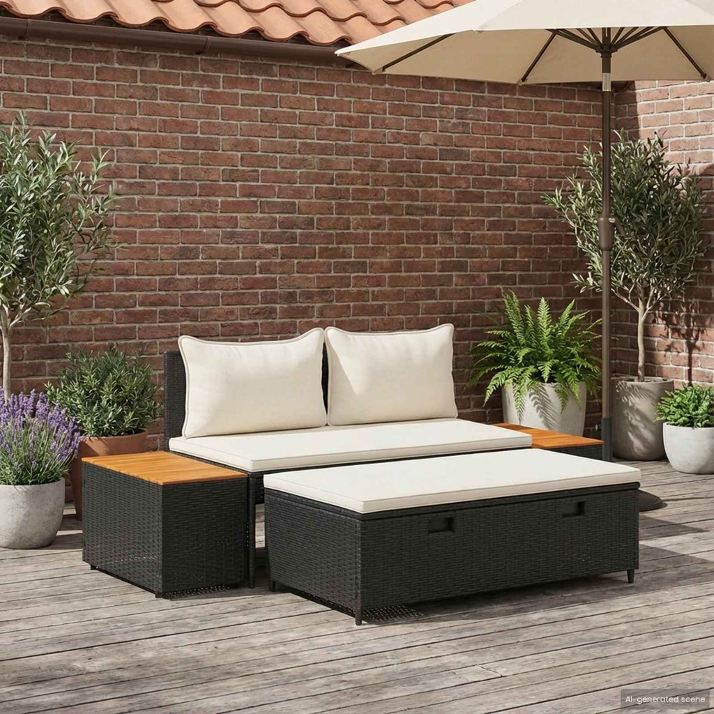 Conjunto de sofás de exterior 4 -Seater 4 pcs 55 x 30 x 39 cm