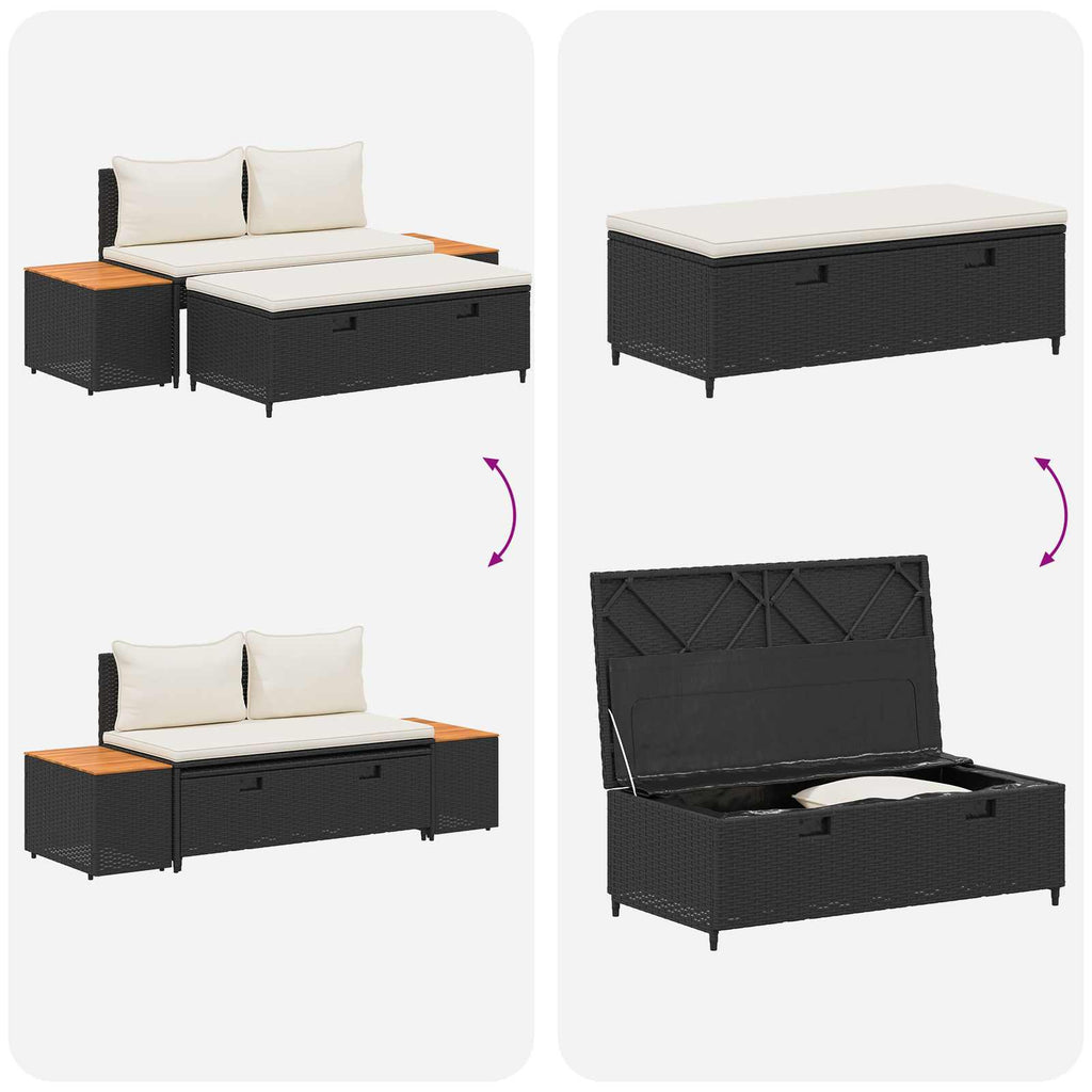 Conjunto de sofás de exterior 4 -Seater 4 pcs 55 x 30 x 39 cm