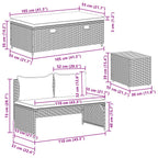 Conjunto de sofás de exterior 4 -Seater 4 pcs 55 x 30 x 39 cm
