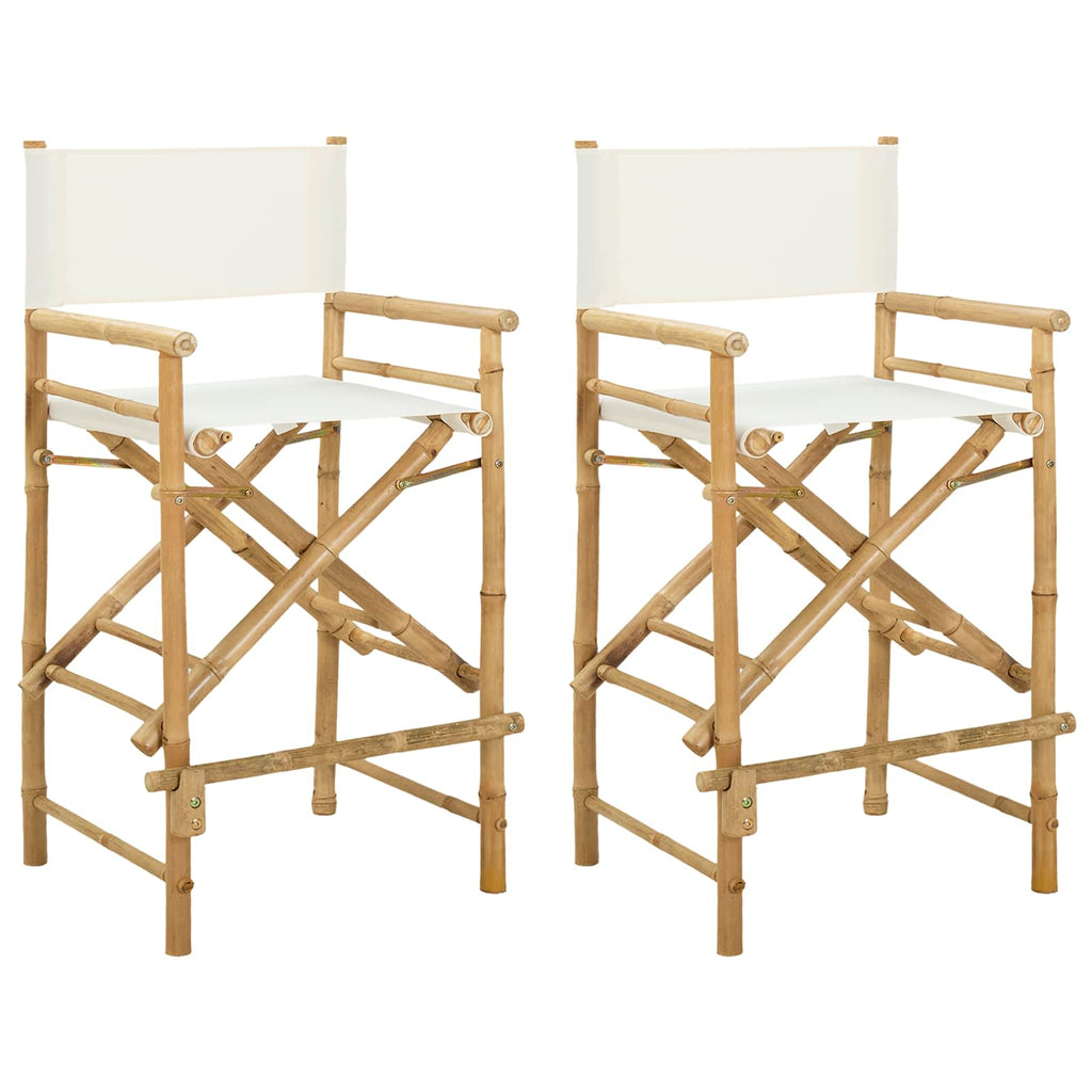 Silla de director plegable 2 pcs Natural Bambú