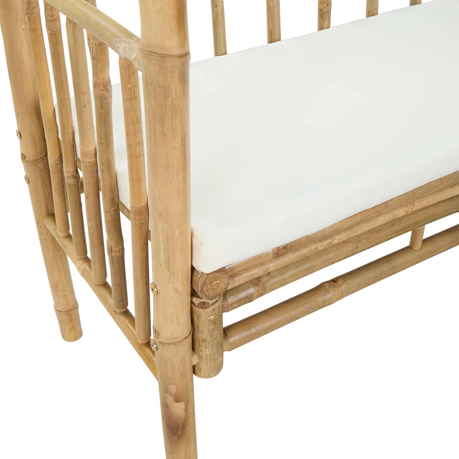 Arco de Jardín con Banco Blanco Crema 115 x 50 x 205 cm Bambú