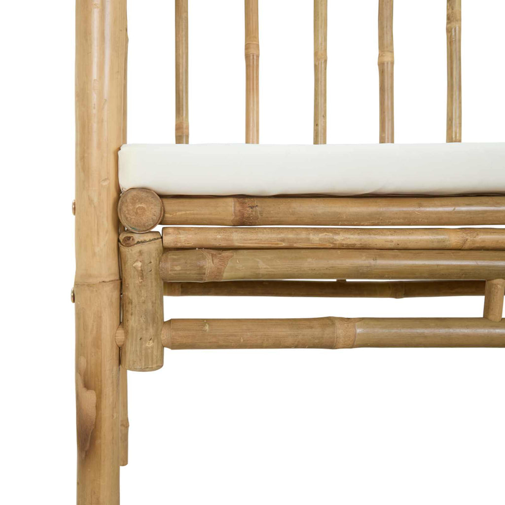 Arco de Jardín con Banco Blanco Crema 115 x 50 x 205 cm Bambú