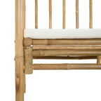 Arco de Jardín con Banco Blanco Crema 115 x 50 x 205 cm Bambú