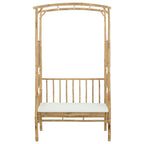 Arco de Jardín con Banco Blanco Crema 115 x 50 x 205 cm Bambú