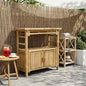 Mesa Consola con estante Natural 110 x 35 x 75 cm Bambú