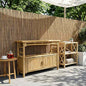 Mesa Consola con estante Natural 110 x 35 x 75 cm Bambú