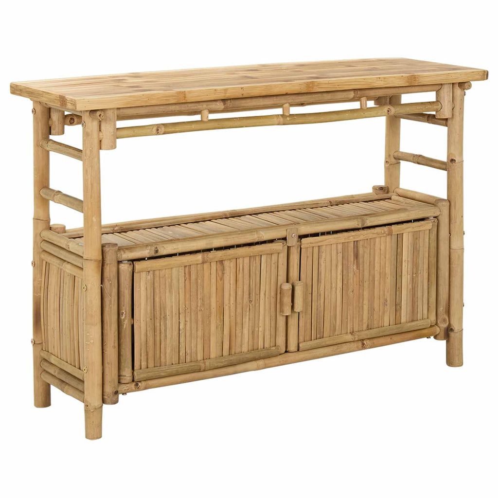 Mesa Consola con estante Natural 110 x 35 x 75 cm Bambú