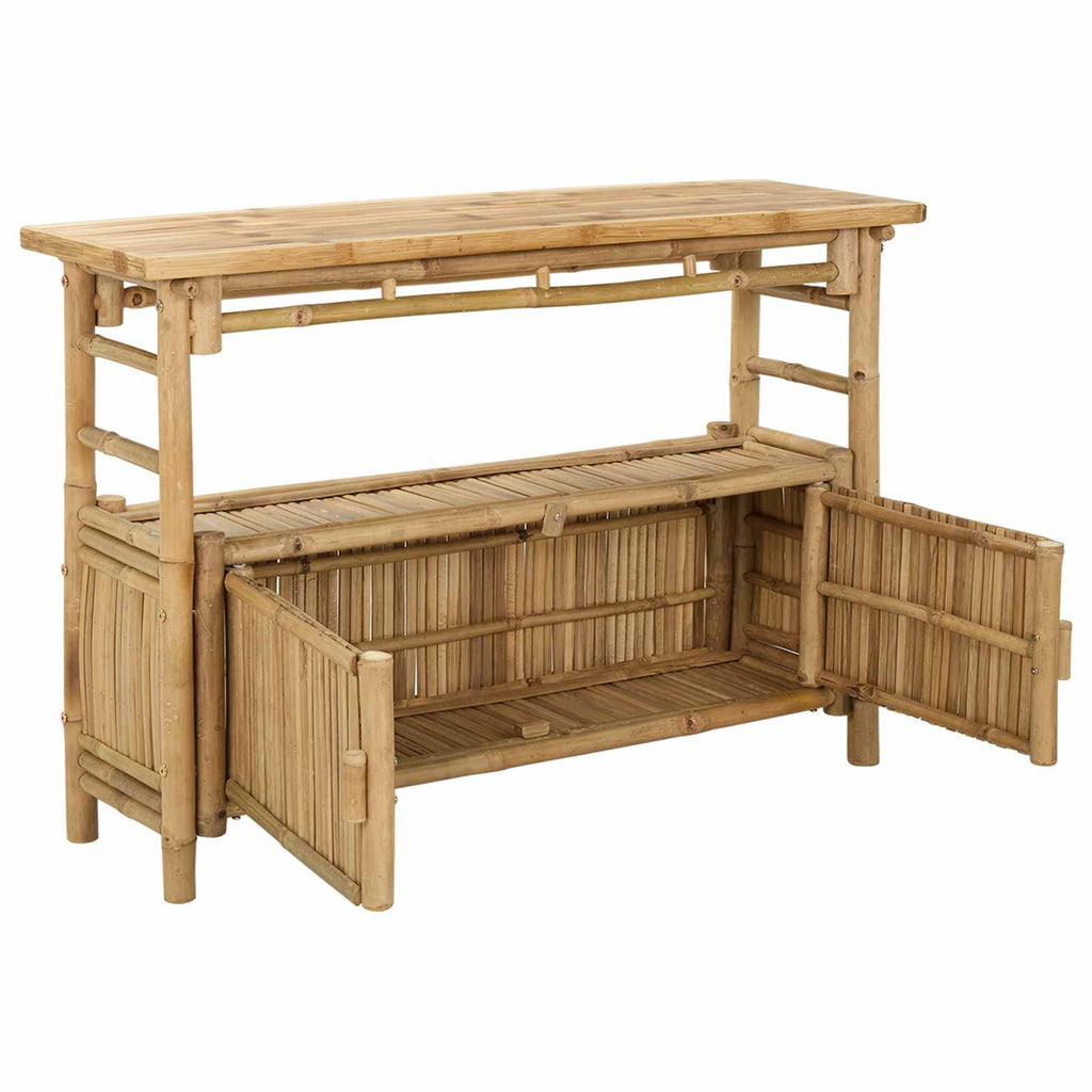 Mesa Consola con estante Natural 110 x 35 x 75 cm Bambú