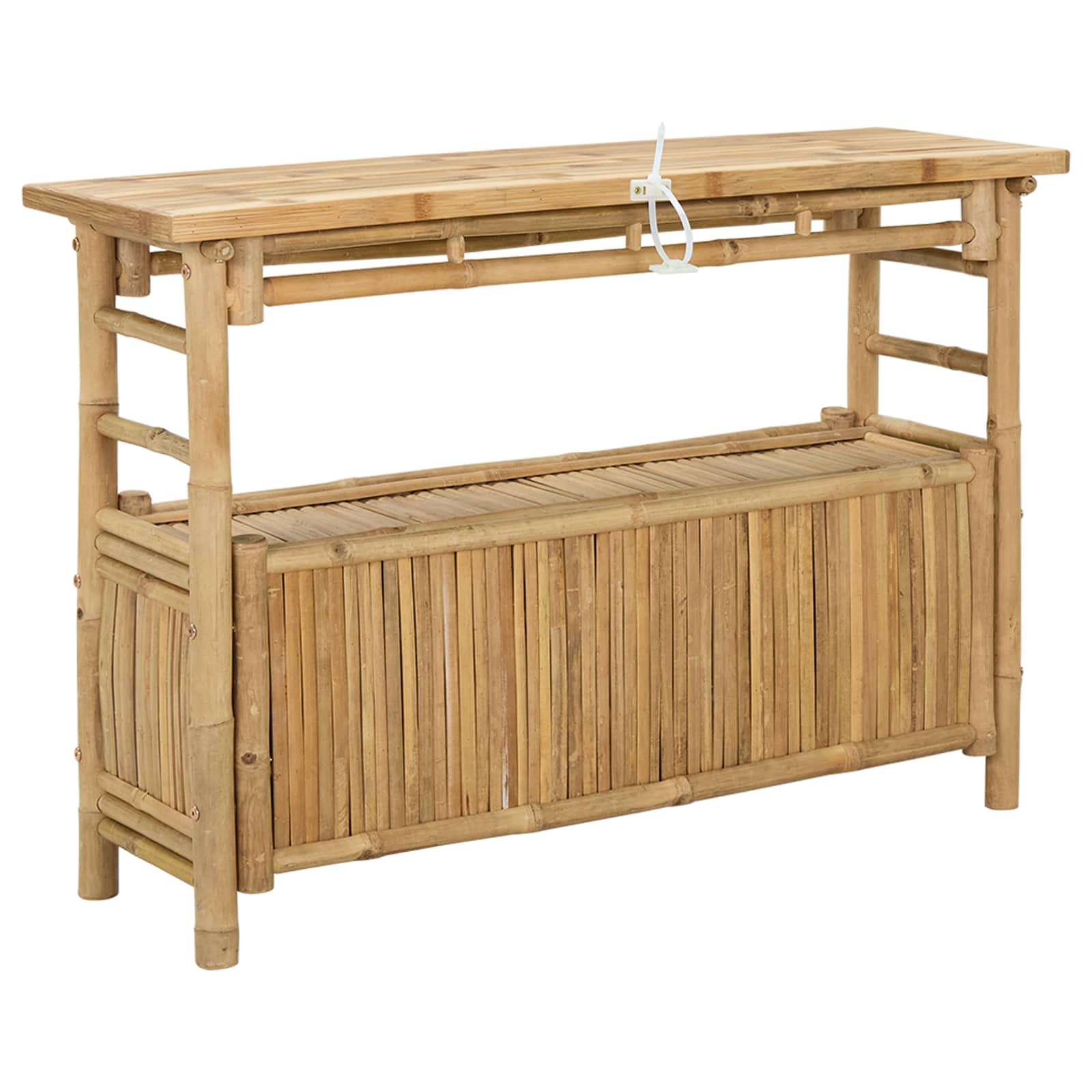 Mesa Consola con estante Natural 110 x 35 x 75 cm Bambú