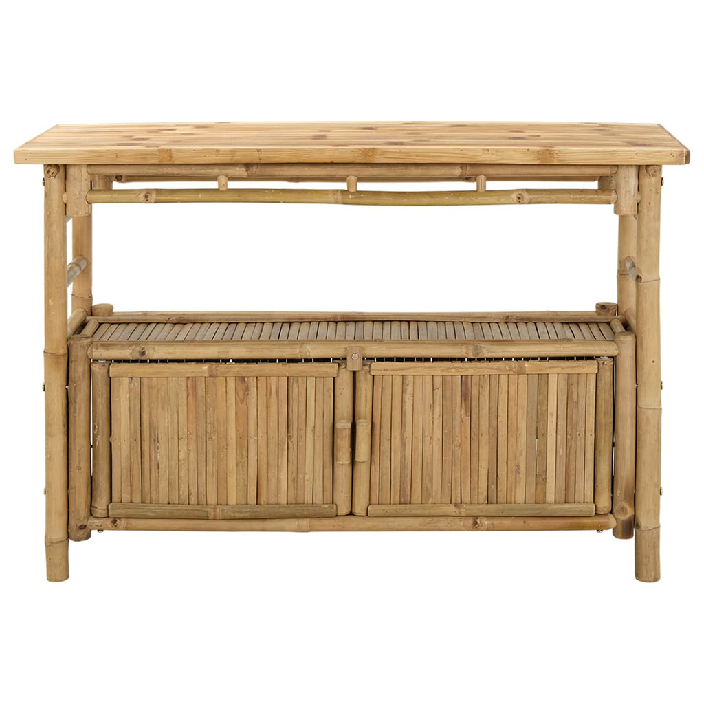 Mesa Consola con estante Natural 110 x 35 x 75 cm Bambú