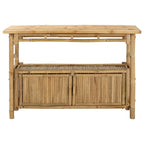 Mesa Consola con estante Natural 110 x 35 x 75 cm Bambú