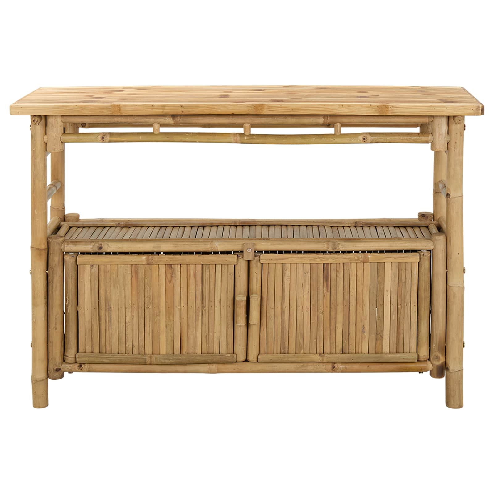 Mesa Consola con estante Natural 110 x 35 x 75 cm Bambú