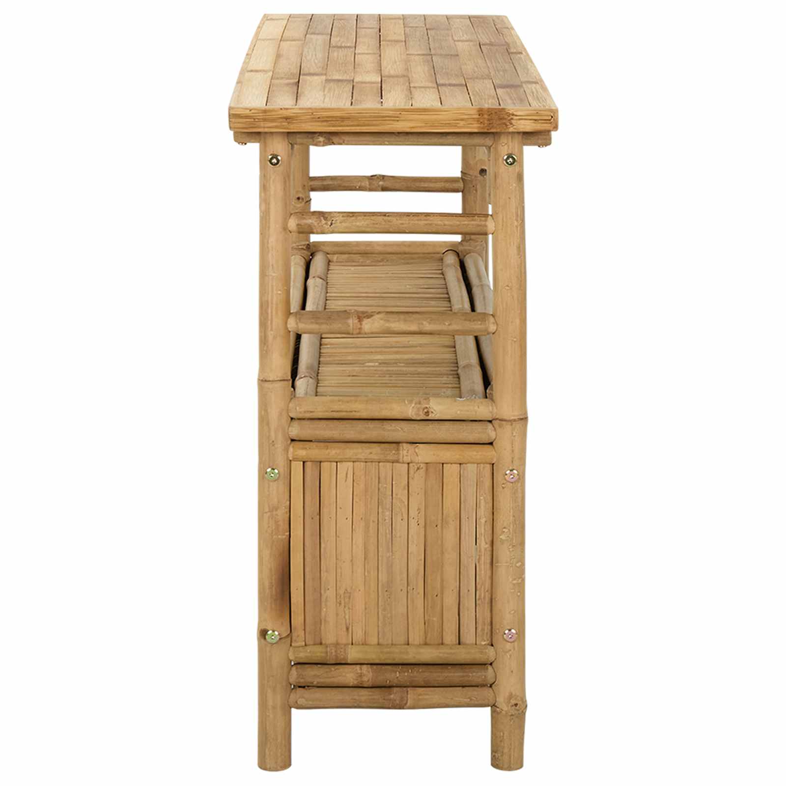 Mesa Consola con estante Natural 110 x 35 x 75 cm Bambú