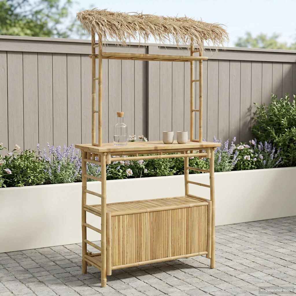 Outdoor Bar Table Natural 110 x 50 x 105 cm Bamboo