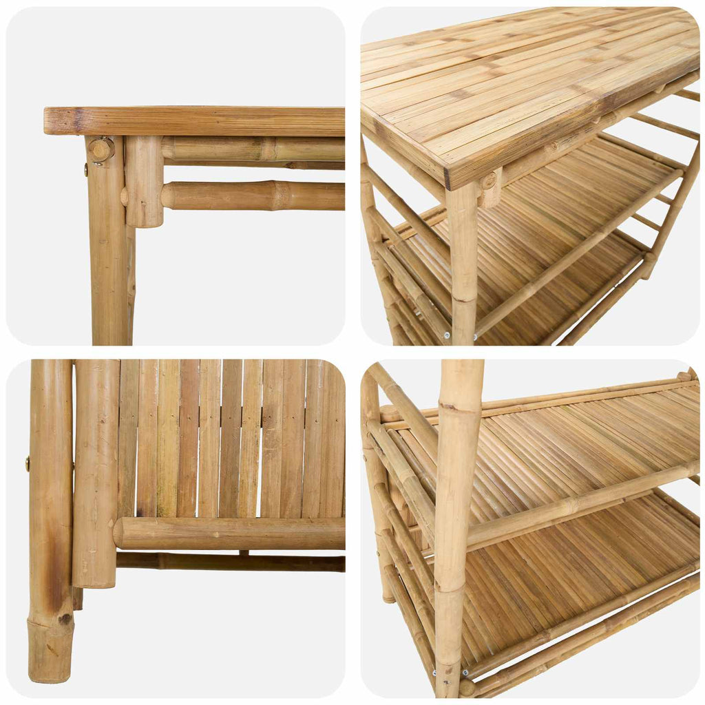 Mesa de Bar Exterior Natural 110 x 50 x 105 cm Bambú