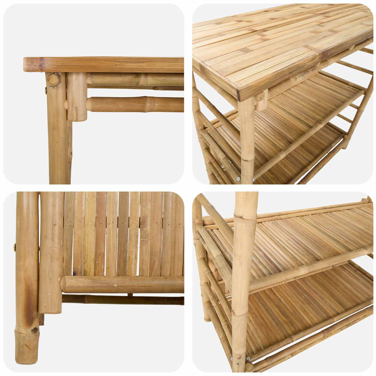 Mesa de Bar Exterior Natural 110 x 50 x 105 cm Bambú