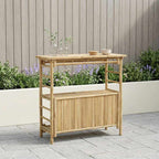 Mesa de Bar Exterior Natural 110 x 50 x 105 cm Bambú