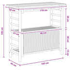 Mesa de Bar Exterior Natural 110 x 50 x 105 cm Bambú