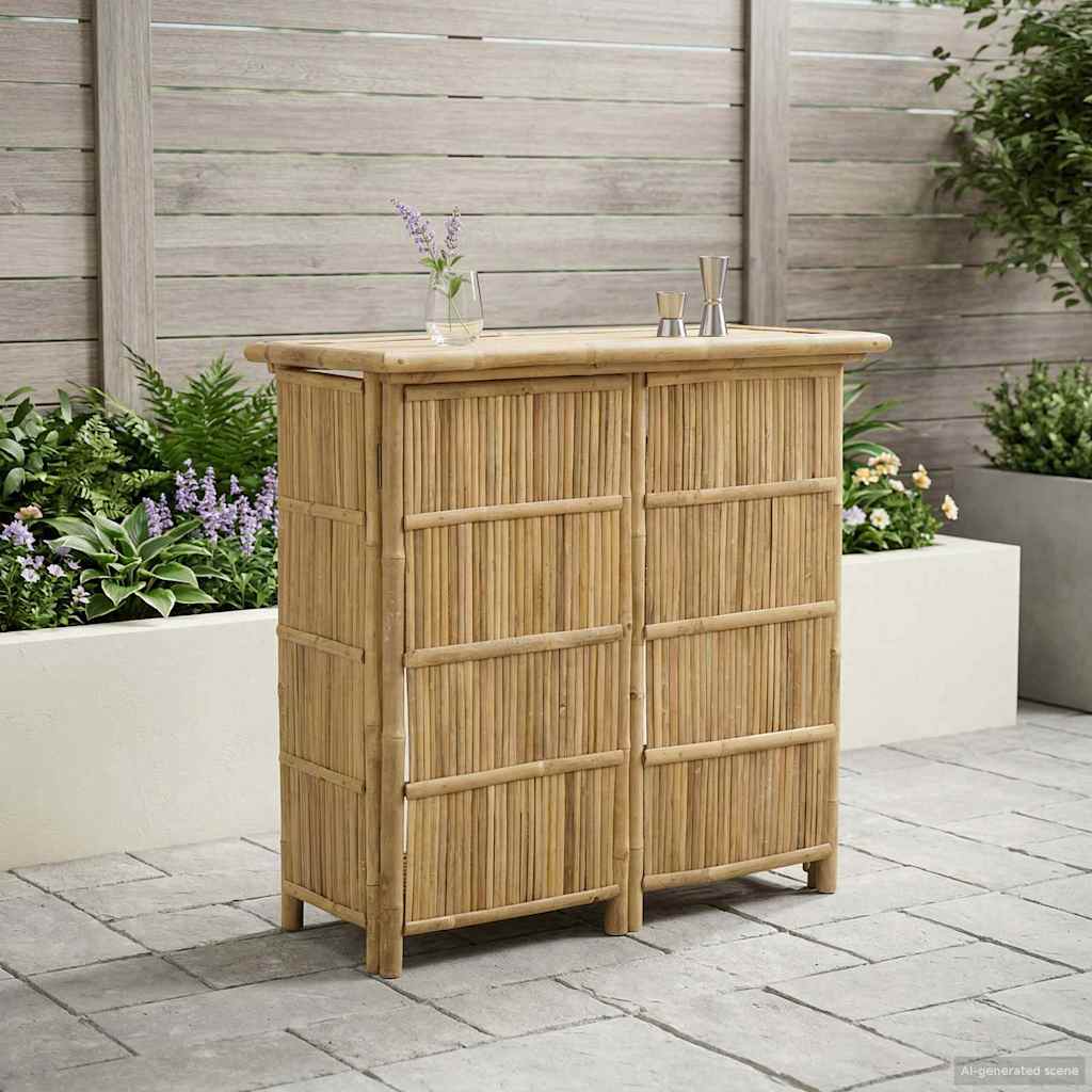 Outdoor Bar Table Natural 110 x 50 x 105 cm Bamboo