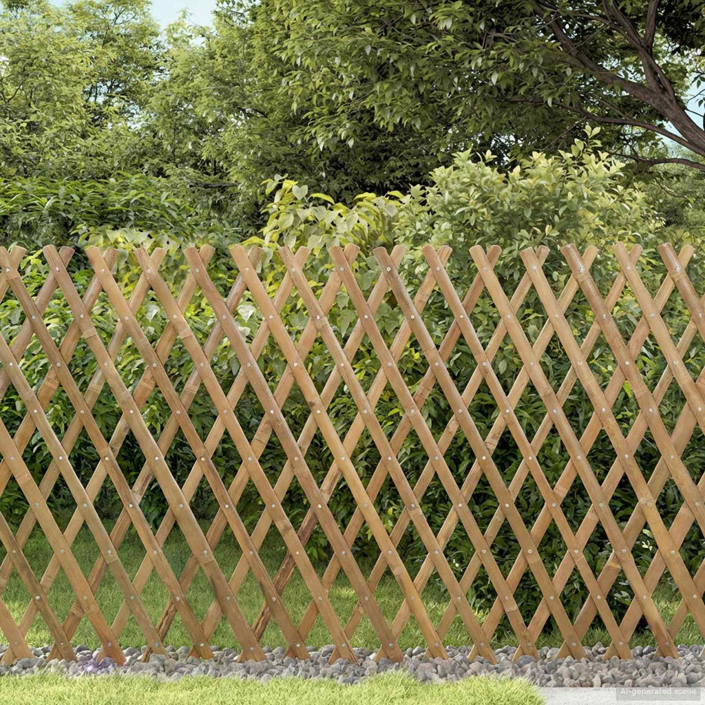 Valla Trellis Expandible 2 pcs Marrón Claro 100 x 105 cm Bambú