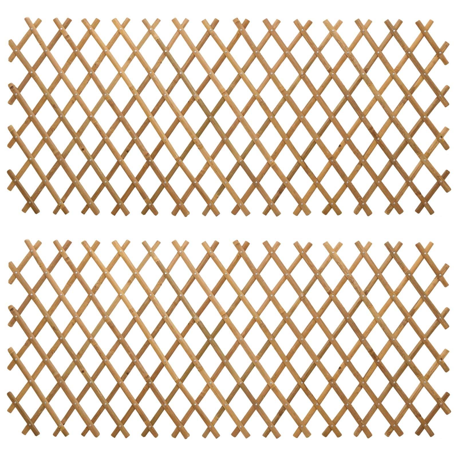 Valla Trellis Expandible 2 pcs Marrón Claro 100 x 105 cm Bambú