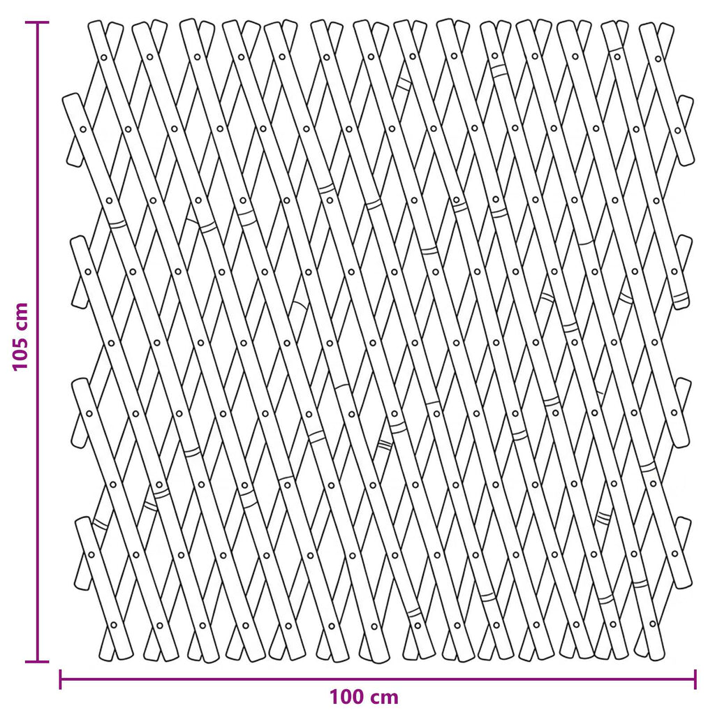 Valla Trellis Expandible 2 pcs Marrón Claro 100 x 105 cm Bambú