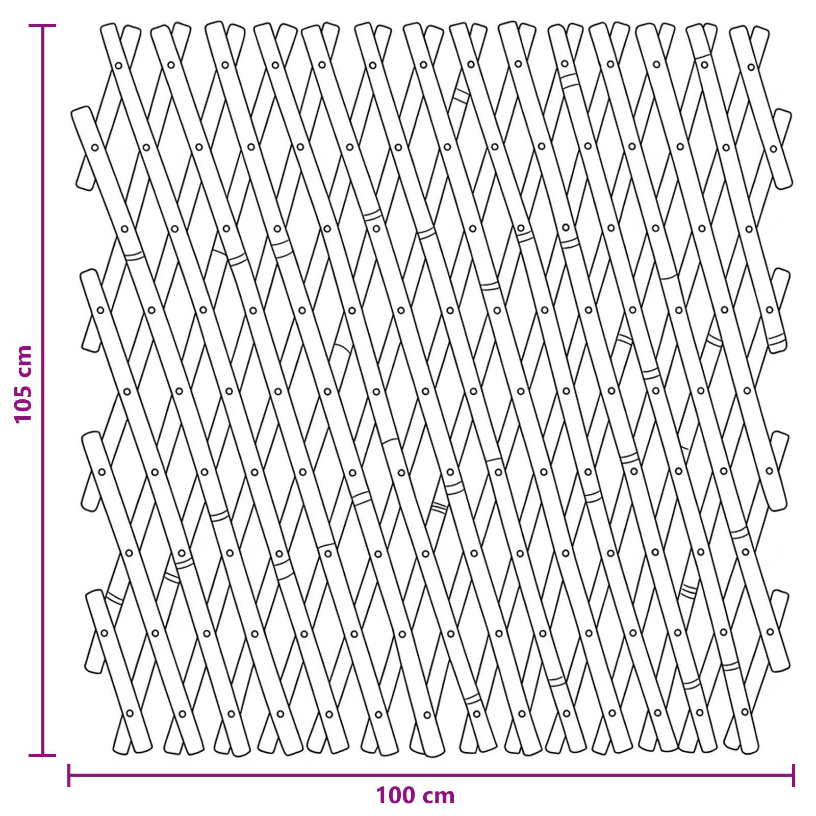 Valla Trellis Expandible 2 pcs Marrón Claro 100 x 105 cm Bambú